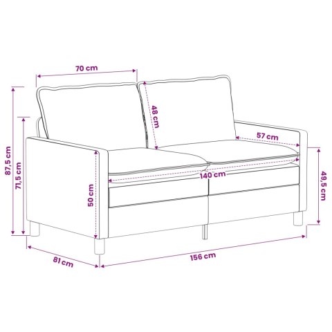 Sofa niebieski 156 x 81 x 87,5 cm Poliester