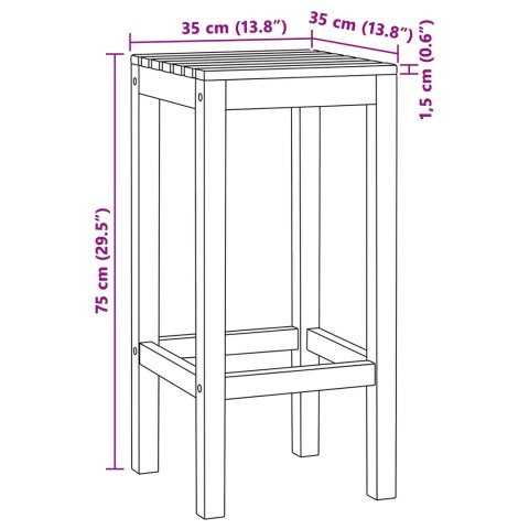 Stołek barowy 4 pcs naturalny Lite drewno teakowe