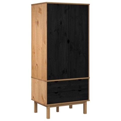 Garderoba OTTA Czarny 76,5 x 53 x 172 cm Lite drewno sosnowe
