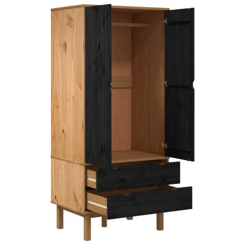 Garderoba OTTA Czarny 76,5 x 53 x 172 cm Lite drewno sosnowe