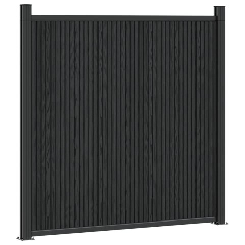 Panel ogrodzeniowy WPC i aluminium Czarny