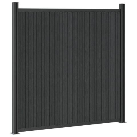 Panel ogrodzeniowy WPC i aluminium Czarny