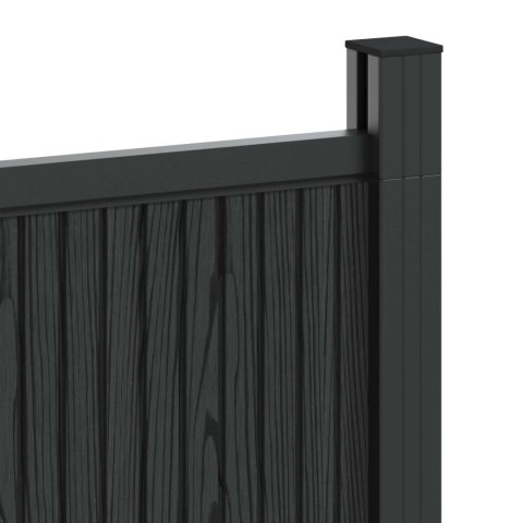 Panel ogrodzeniowy WPC i aluminium Czarny