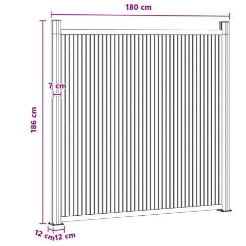 Panel ogrodzeniowy WPC i aluminium Czarny