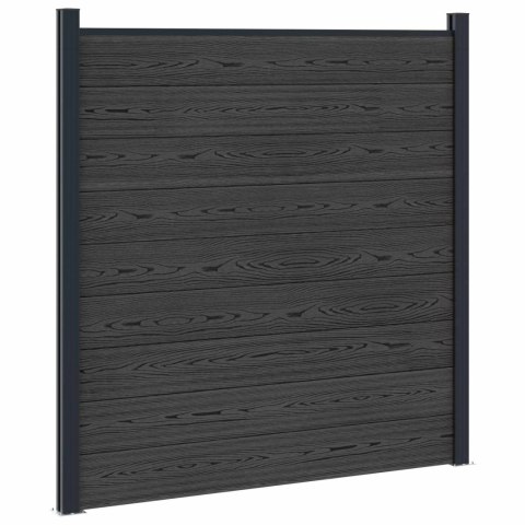 Panel ogrodzeniowy WPC i aluminium Czarny