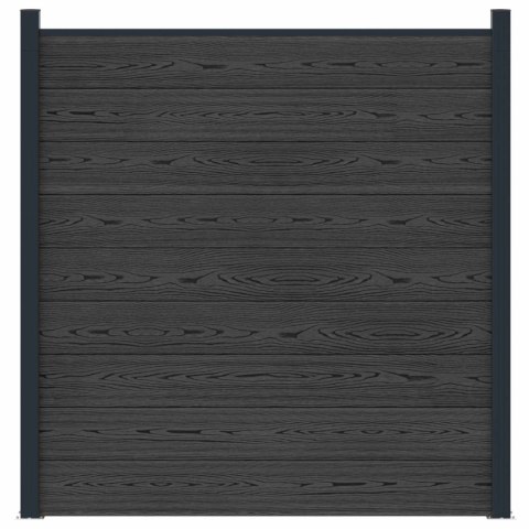 Panel ogrodzeniowy WPC i aluminium Czarny