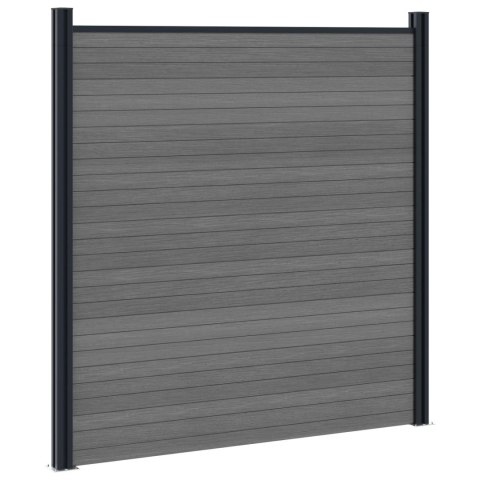 Panel ogrodzeniowy WPC i aluminium Szary