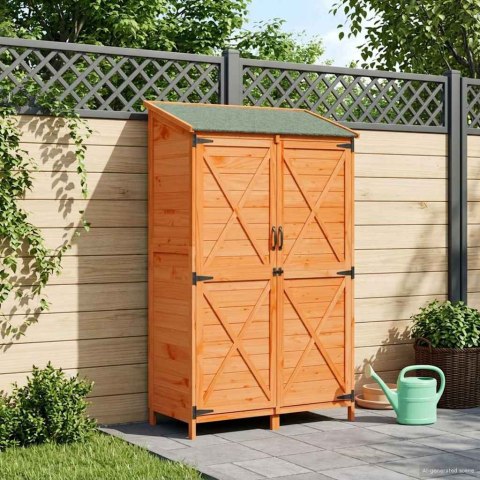 Shed ogrodowy brązowy 106 x 56 x 176,5 cm Drewno inżynieryjne