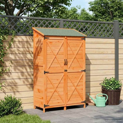 Shed ogrodowy brązowy 106 x 56 x 176,5 cm Drewno inżynieryjne