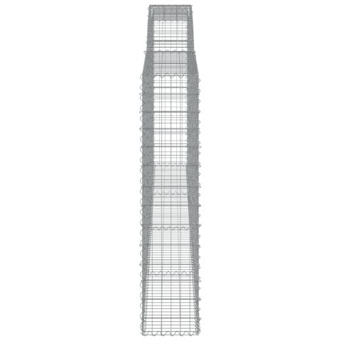 Kosze gabionowe, 2 szt, 400x30x140/160 cm, galwanizowane żelazo