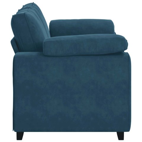 Sofa dwuosobowa, niebieska, 160x77x82 cm, aksamit