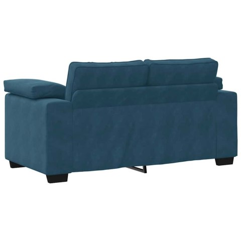 Sofa dwuosobowa, niebieska, 160x77x82 cm, aksamit