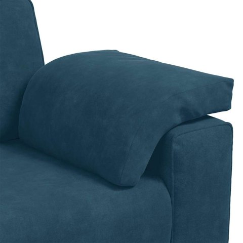 Sofa dwuosobowa, niebieska, 160x77x82 cm, aksamit