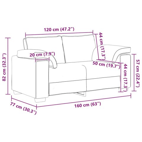Sofa dwuosobowa, niebieska, 160x77x82 cm, aksamit