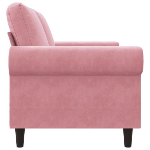 Sofa 2-osobowa, różowy, 140 cm, tapicerowana aksamitem