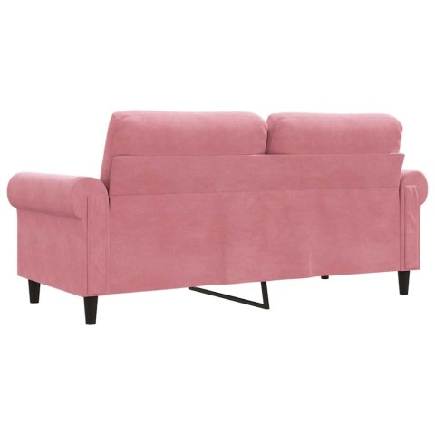 Sofa 2-osobowa, różowy, 140 cm, tapicerowana aksamitem