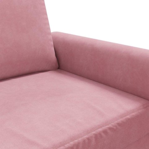 Sofa 2-osobowa, różowy, 140 cm, tapicerowana aksamitem