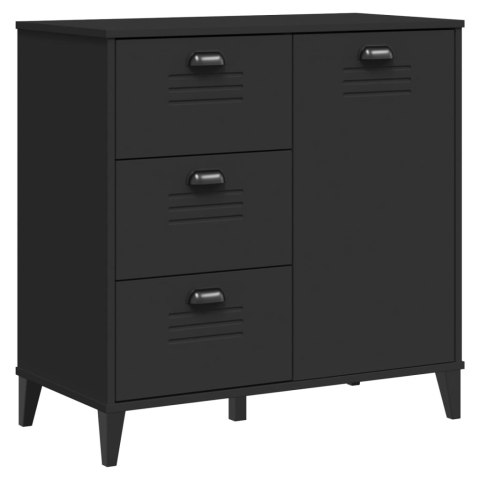 Kredens VIKEN, czarny, 80x40x190 cm, lite drewno sosnowe