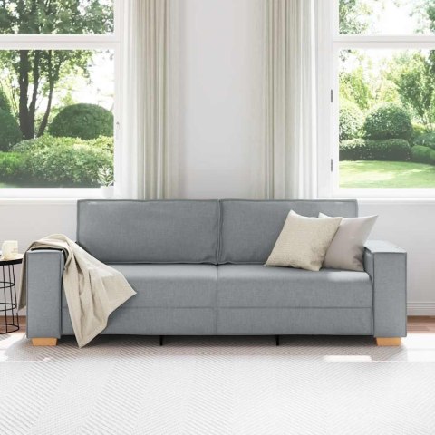 Sofa 3-osobowa Jasnoszara 220x78x84 cm Tkanina