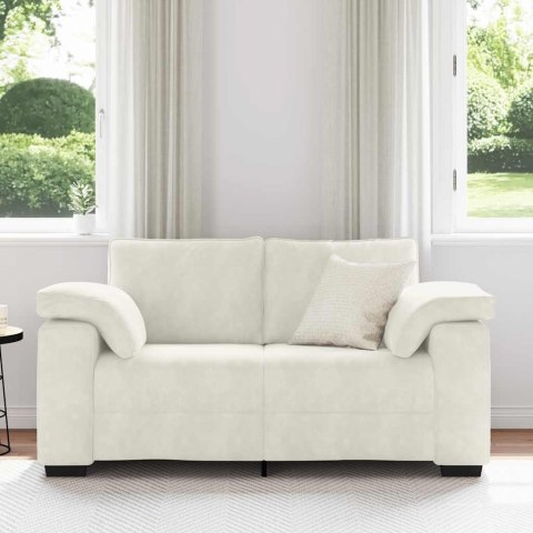 Sofa dwuosobowa, kremowa, 160x77x82 cm, aksamit
