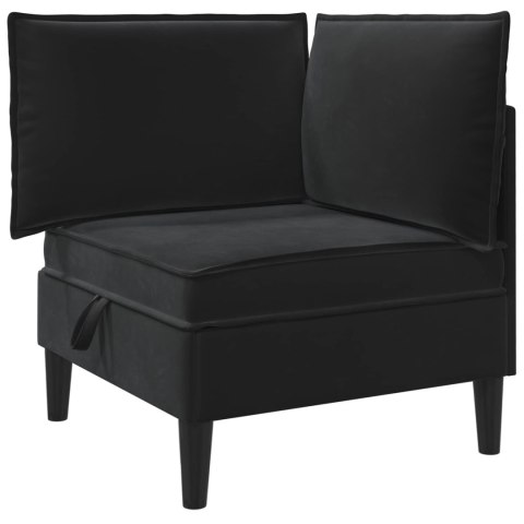 Zestaw mebli do salonu z poduszką 6 pcs Czarny Welur
