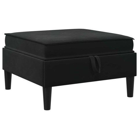 Zestaw mebli do salonu z poduszką 6 pcs Czarny Welur