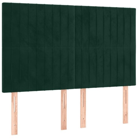 Łóżko kontynentalne z materacem, ciemnozielone, 140x200 cm