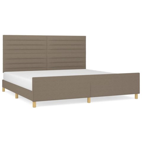 Rama łóżka bez materaca, taupe, 200x200 cm, obita tkaniną
