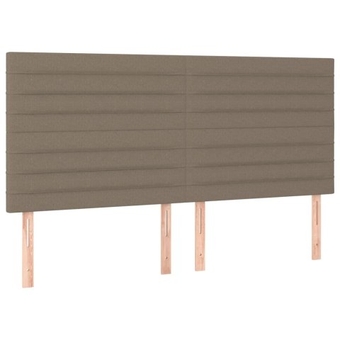 Rama łóżka bez materaca, taupe, 200x200 cm, obita tkaniną