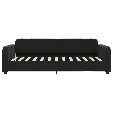 Sofa z materacem do spania, czarna, 80x200 cm, aksamit