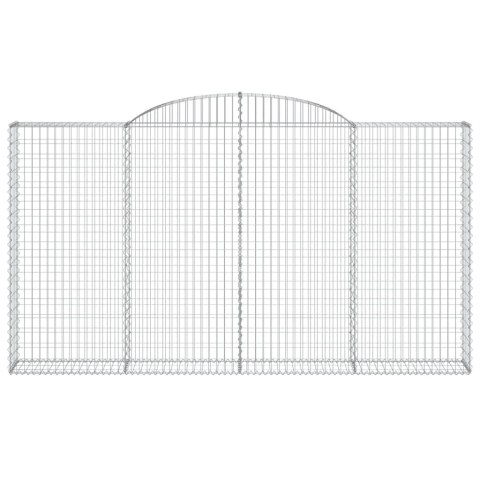 Kosze gabionowe, 5 szt, 300x30x160/180 cm, galwanizowane żelazo