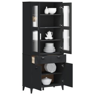 Kredens VIKEN, czarny, 80x40x190 cm, lite drewno sosnowe