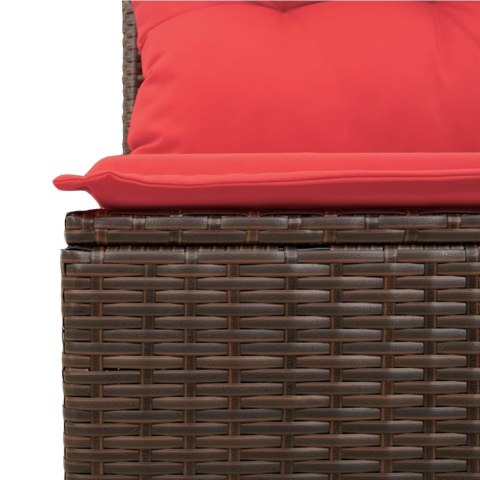 6-cz. zestaw wypoczynkowy do ogrodu z poduszkami, brązowy polirattan
