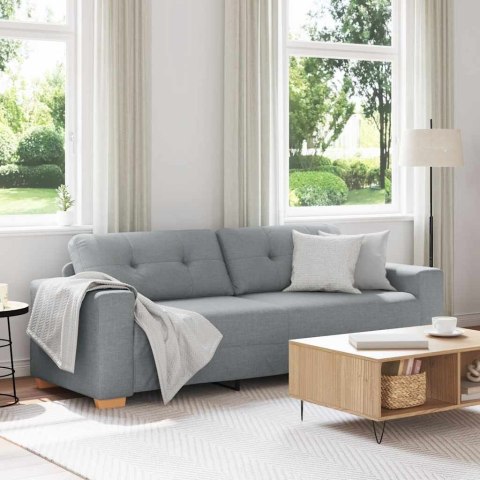 Sofa 3-osobowa jasnoszara 220x78x80 cm Tkanina