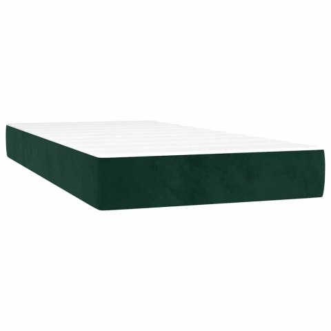 Łóżko kontynentalne z materacem, zielone, aksamit, 200x200 cm
