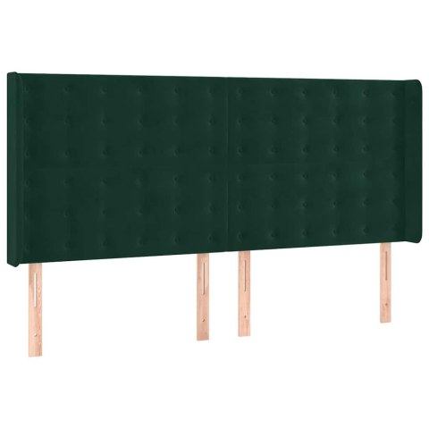 Łóżko kontynentalne z materacem, zielone, aksamit, 200x200 cm