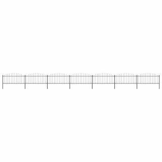 Panele ogrodzeniowe z grotami, stal, (0,5-0,75)x11,9 m, czarne