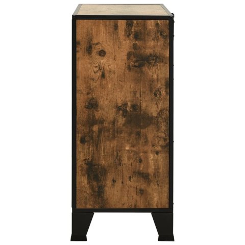 Szafki, 2 szt., rustykalny brąz, 72x36x82 cm, metal i MDF