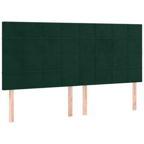 Łóżko kontynentalne z materacem, ciemnozielone, 160x200 cm
