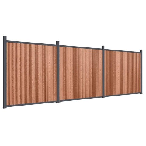 Panel ogrodzeniowy, brązowy, 526x186 cm, WPC