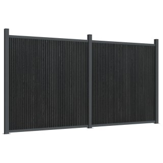 Panel ogrodzeniowy, szary, 353x186 cm, WPC