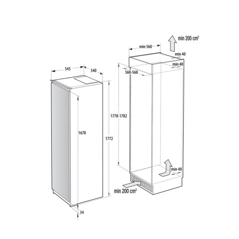 Chłodziarka lodówka do zabudowy GORENJE RI517E41WF
