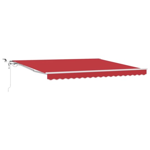 Markiza zwijana Czerwony 400 × 300 cm Poliester i Metal