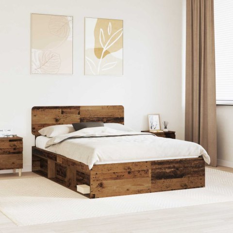 Ramka łóżka Stare drewno 150 x 200 cm Lite drewno sosnowe
