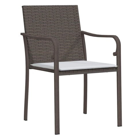 Zestaw do jadalni w ogrodzie 9 pcs Brązowy i czarny Rattan PE