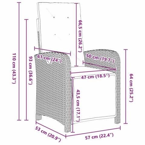 Zestaw do jadalni w ogrodzie z poduszką 7 pcs Beżowy polirattan