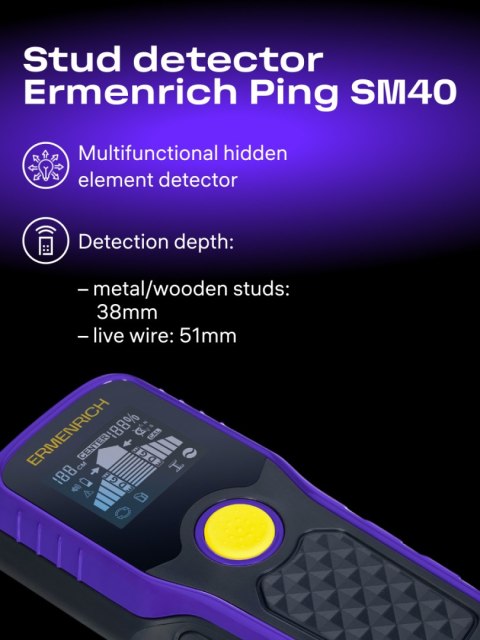 Detektor kołków Ermenrich Ping SM40