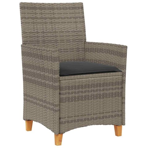 Zestaw do jadalni w ogrodzie 9 pcs Szary polirattan