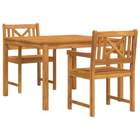 Zestaw do jadalni w ogrodzie 3 pcs Brązowy Lite drewno akacjowe