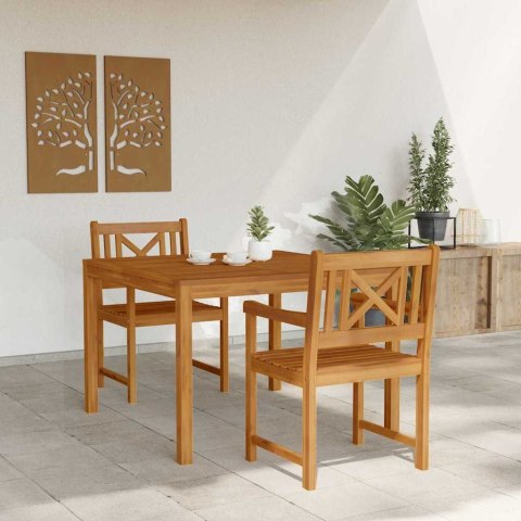 Zestaw do jadalni w ogrodzie 3 pcs Brązowy Lite drewno akacjowe